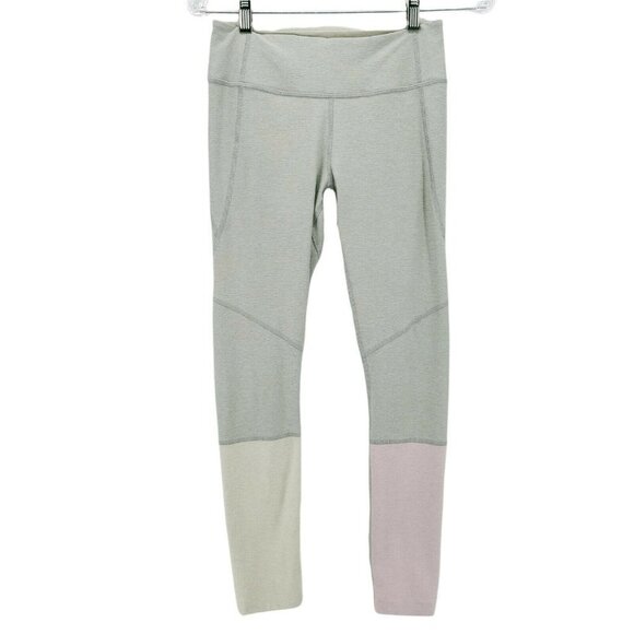 Outdoor Voices Womens 7/8 Leggings Colorblock Multi Color Green Pink SMALL - Picture 1 of 6